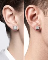 Unisex Square Pavé Studs