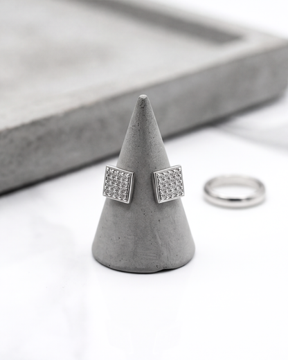 Unisex Square Pavé Studs