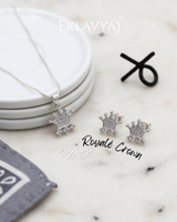 Royalé Crown Pendant & Earrings Set