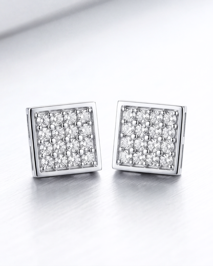 Unisex Square Pavé Studs