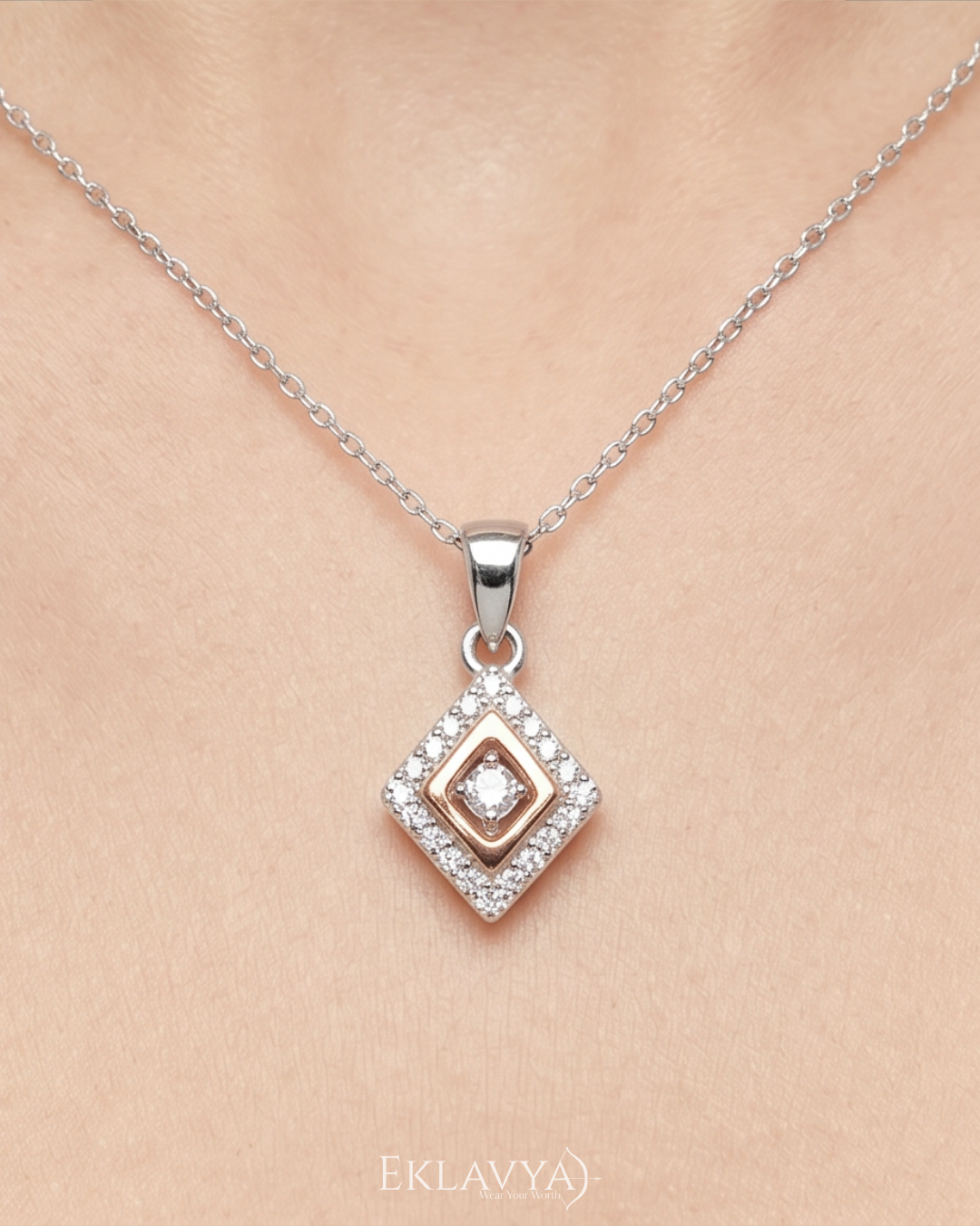 Roselle Cube Pendant & Earrings Set